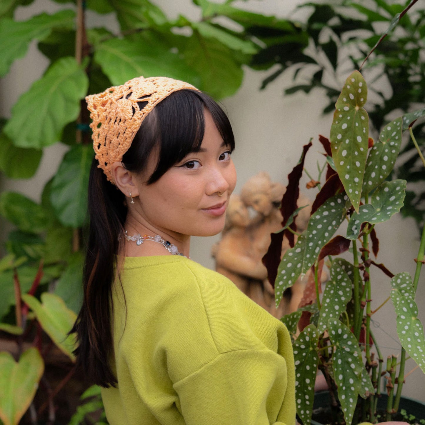Monarch Butterfly Ecology-Inspired Crochet Bandana