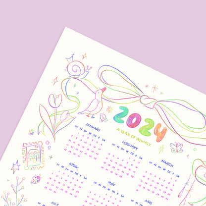 Whimsical 2024 Calendar Print